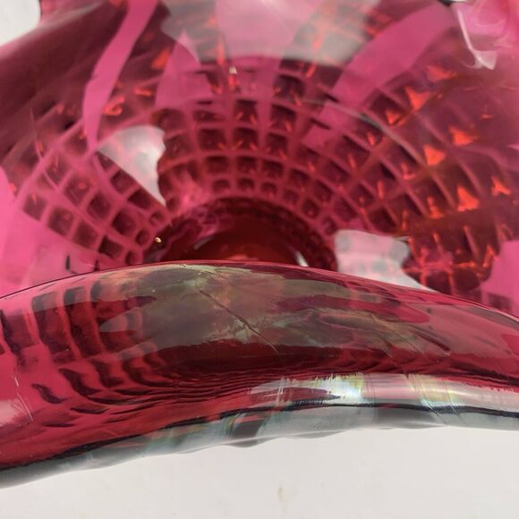 VTG Rossi Glass Candy Dish Fine Art Hand Blown Signed Rare Red Trinket Oval - Picture 3 of 13